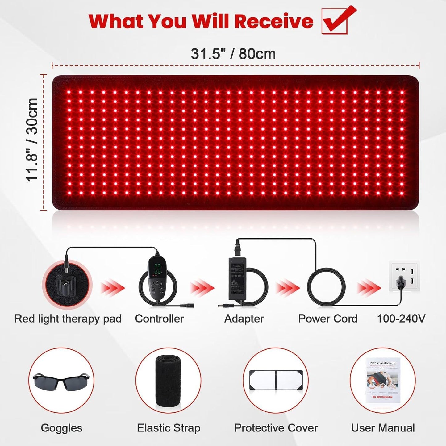 LumaFlex LED Red Light Therapy Belt – Rechargeable Body Sculpting & Pain Relief Wrap