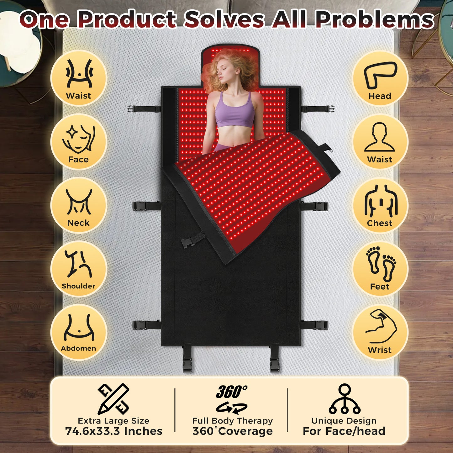 LumaHalo InfraGlow™ Full Body Red Light Therapy Blanket