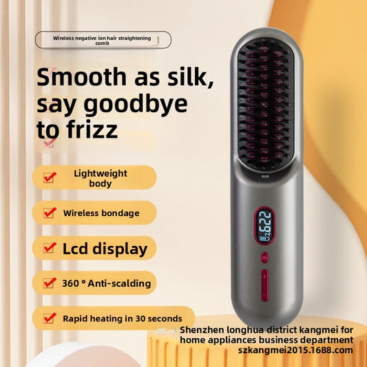LumaStyle 2‑in‑1 Cordless Ionic Hair Styler – Rechargeable Straightener & Curler