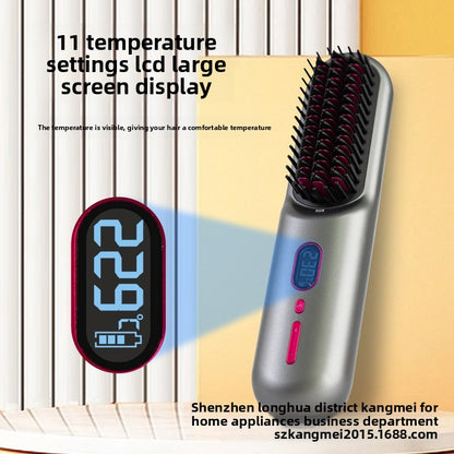 LumaStyle 2‑in‑1 Cordless Ionic Hair Styler – Rechargeable Straightener & Curler