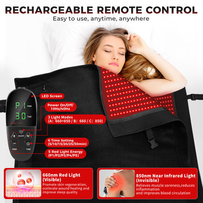 LumaHalo InfraGlow™ Full Body Red Light Therapy Blanket