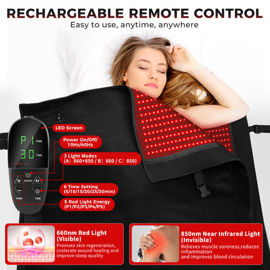 LumaHalo InfraGlow™ Full Body Red Light Therapy Blanket